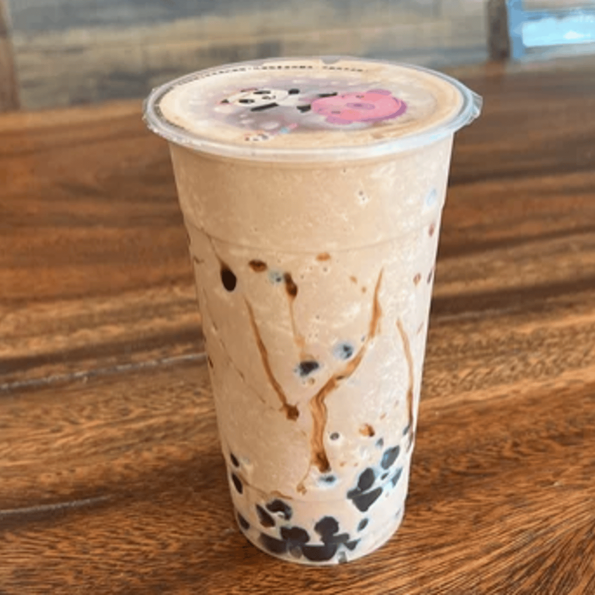 Blended Bubble Tea with boba pearls at Main St Cafe